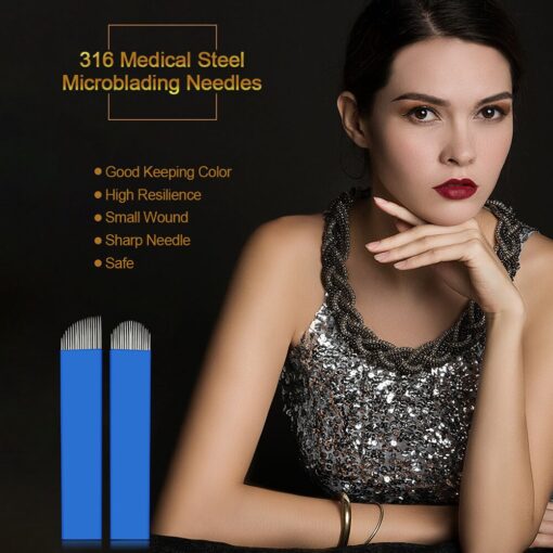 50Pcs Microblading Needles For 3D Embroidery Manual Tattoo Pen
